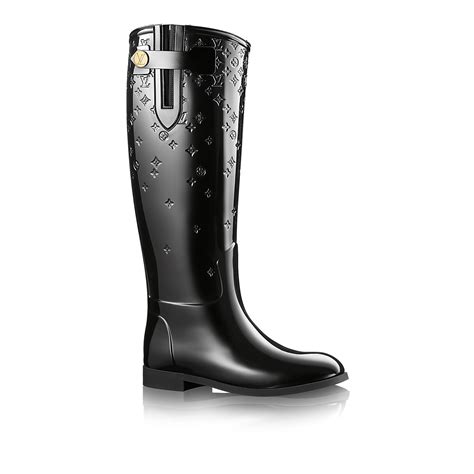 lv black rain boots|louis vuitton thigh high boots.